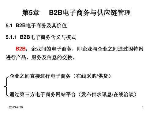 第5章 B2B电子商务与供应链管理