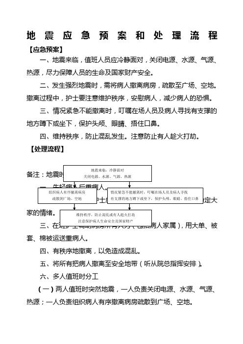 地震应急预案和处理流程