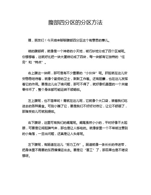 腹部四分区的分区方法