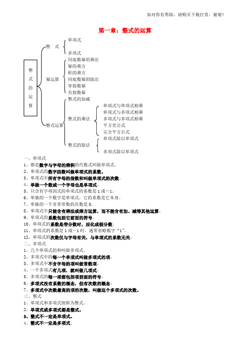 2018七年级数学下册全部知识点归纳(含概念、公式、实用)