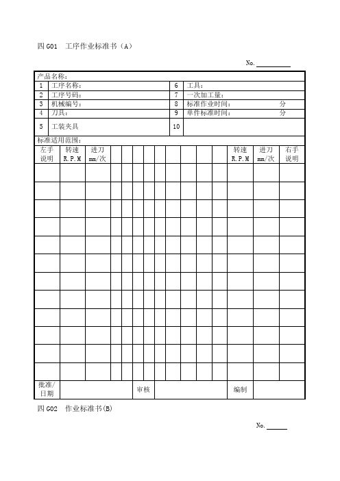 工序作业标准书格式