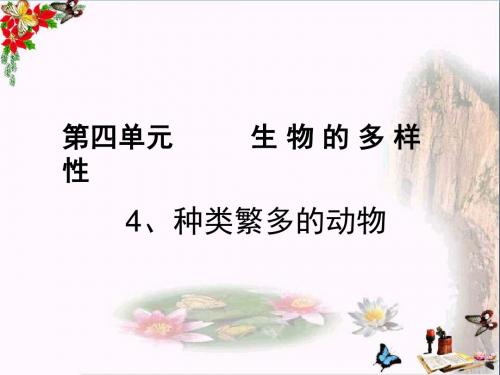 六年级科学上册4.4种类繁多的动物 精选教学PPT课件1教科版