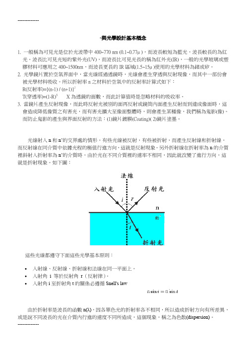 (整理)光学与光学设计讲义