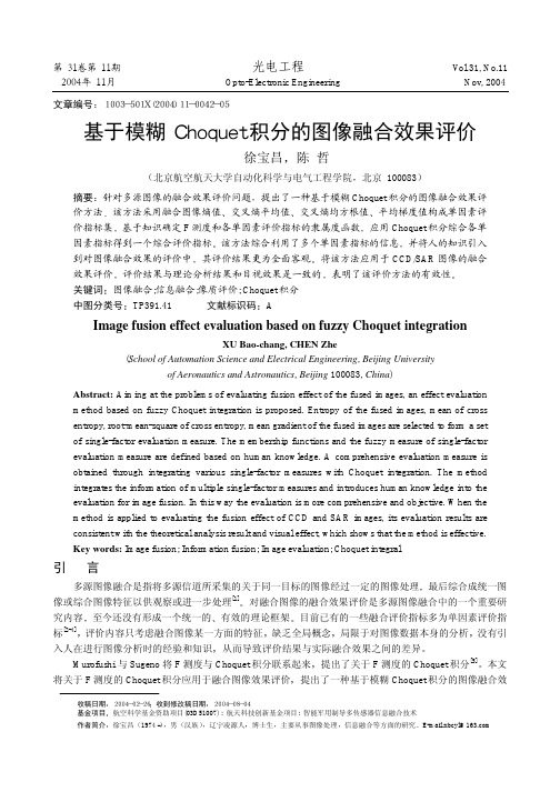 基于模糊Choquet积分的图像融合效果评价