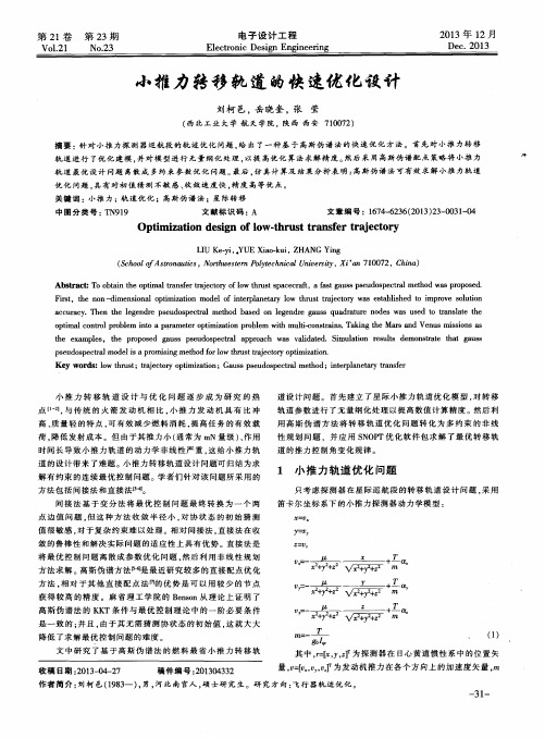 小推力转移轨道的快速优化设计