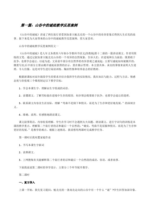 山谷中的谜底教学反思案例(5篇材料)[修改版]