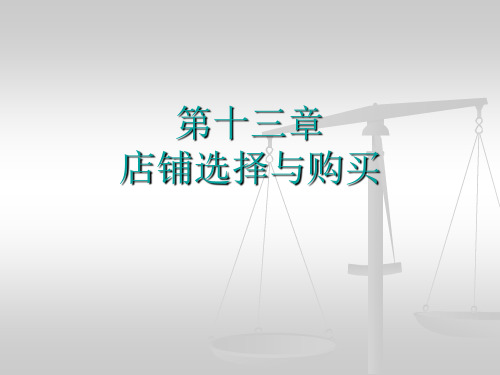 第十三章  店铺选择与购买