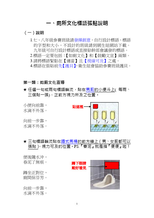 厕所文化标语张贴说明