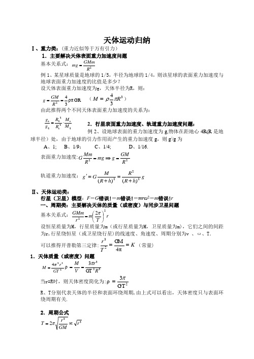 天体运动精要点总结