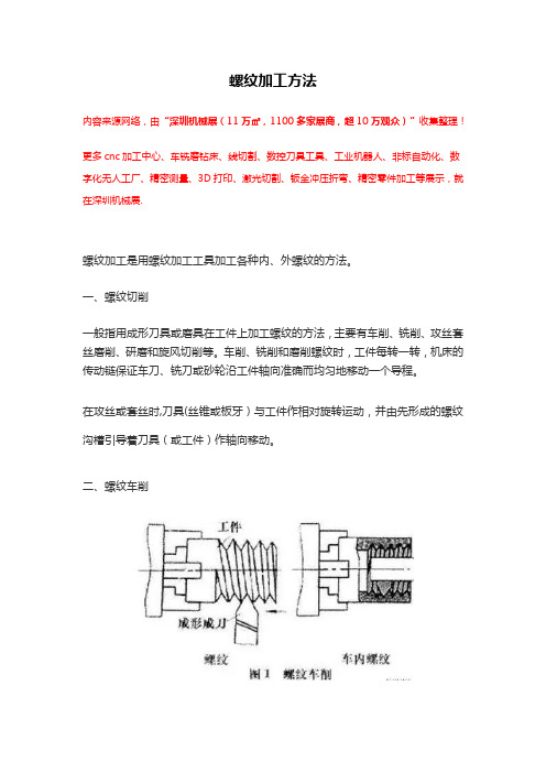 螺纹加工方法【干货技巧】