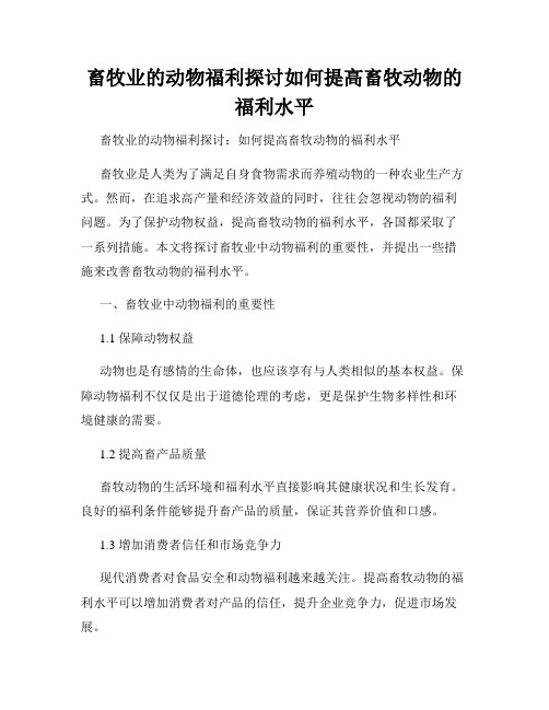 畜牧业的动物福利探讨如何提高畜牧动物的福利水平