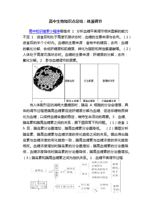 高中生物知识点总结：体液调节