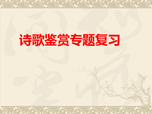 中考语文一轮复习诗歌鉴赏专题复习课件