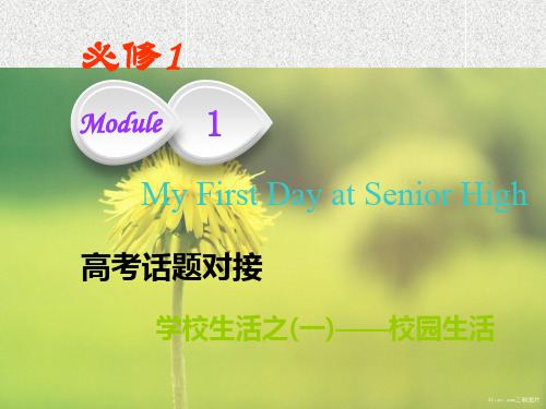 高考英语课件 module 1 my first day at senior high 