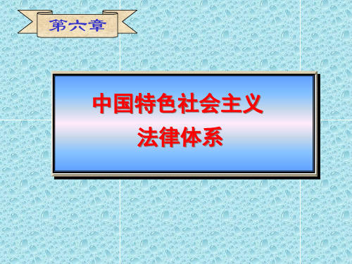 2016版思修第六章 中国特色社会主义法律体系