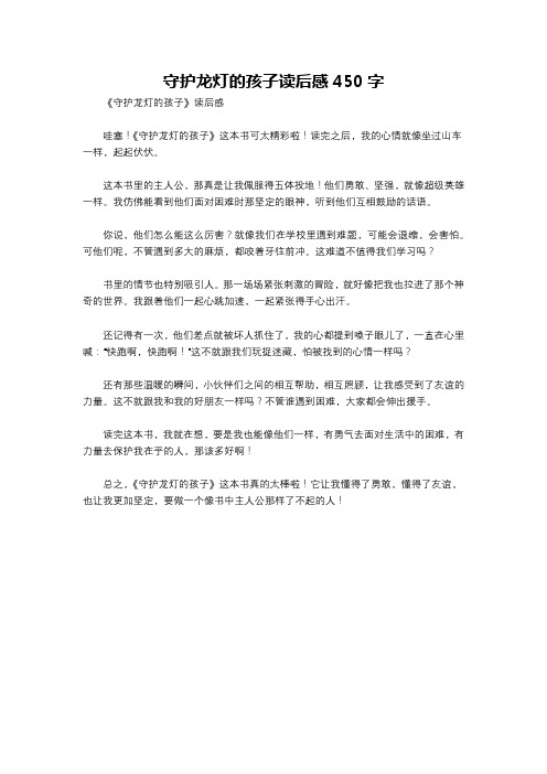 守护龙灯的孩子读后感450字