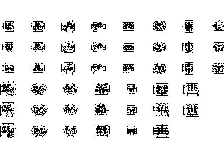 55-140平米左右的热门大小户型设计CAD图纸（共42张）