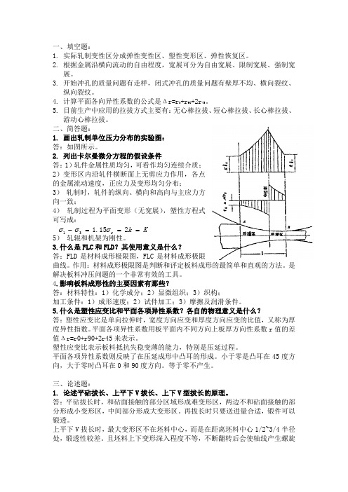 北京科技大学2012年固态成型工艺学考试题