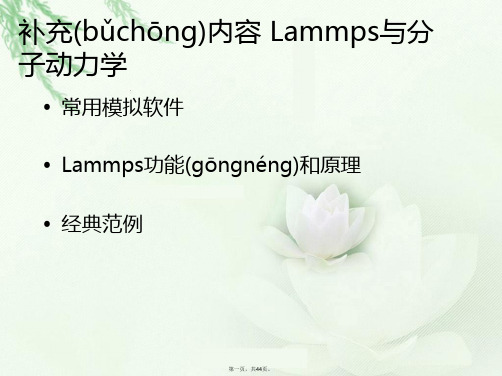 最新LAMMPS软件与分子模拟的实现精品课件