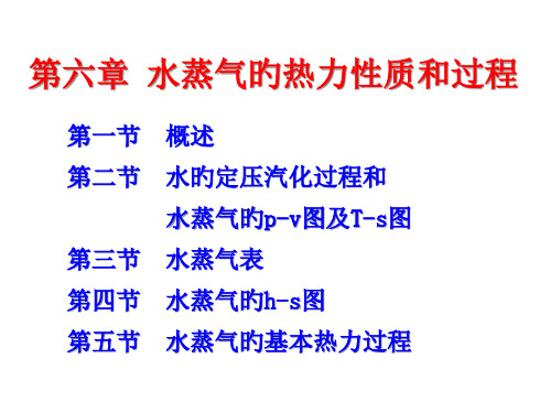 水蒸气的热力学性质和过程