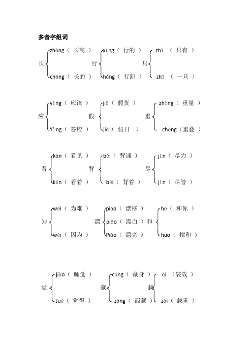 部编版三年级语文多音字汇总