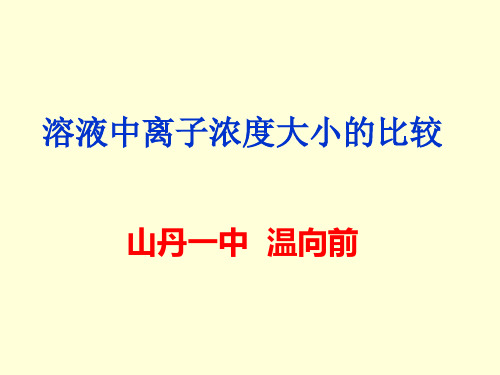 溶液中离子浓度大小的比较精品课件