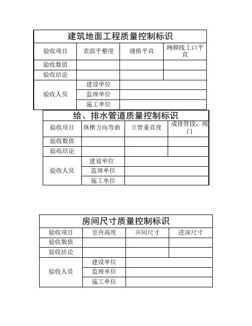 分户验收标示