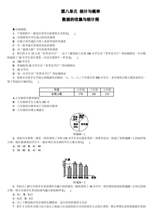 湖南省2018年中考数学复习必考考点过关 第八单元 统计与概率