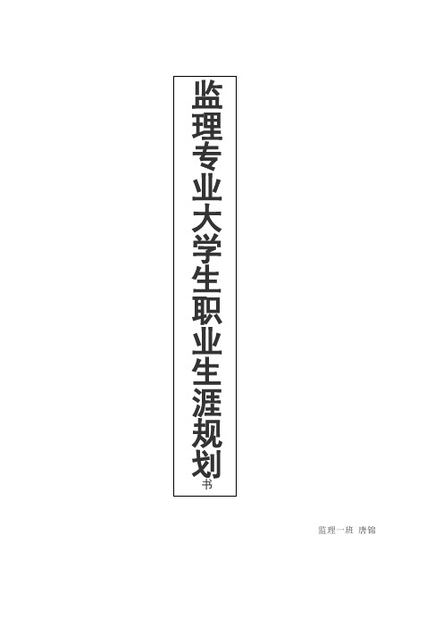 监理专业大学生职业生涯规划书