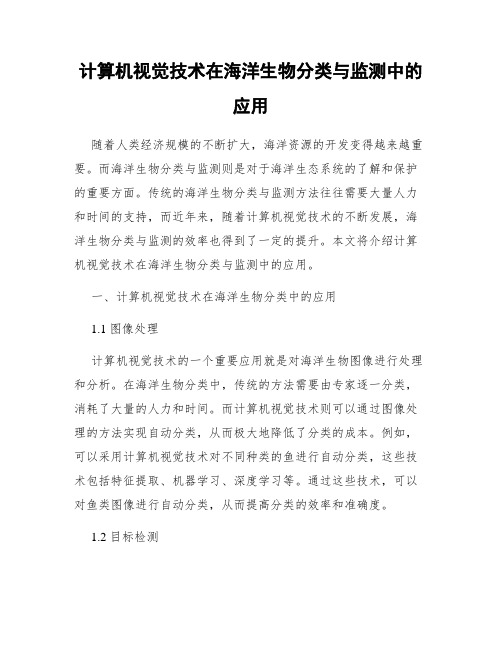 计算机视觉技术在海洋生物分类与监测中的应用