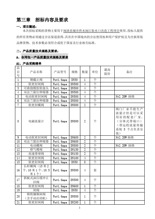 闽清阀门技术要求讲诉