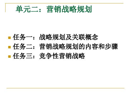 市场营销第二章-战略规划和营销管理过程