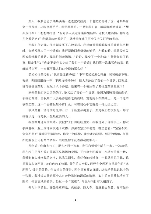 精选优秀作文让我感动的陌生人