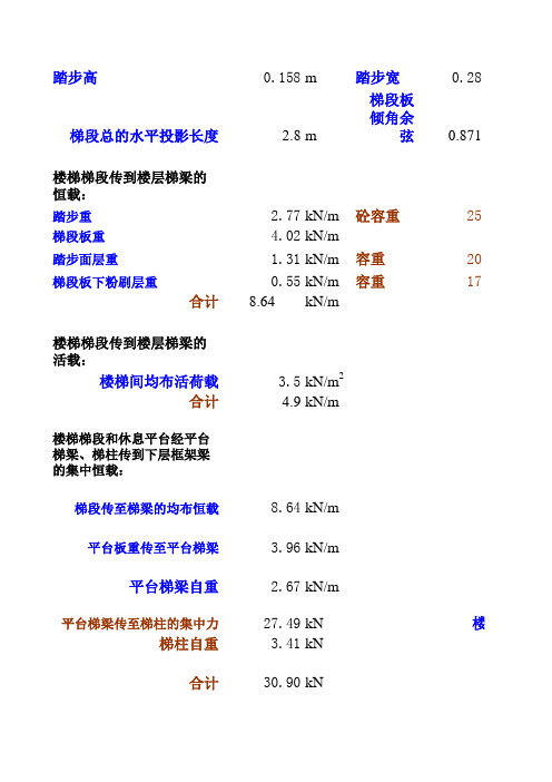 楼梯荷载计算式