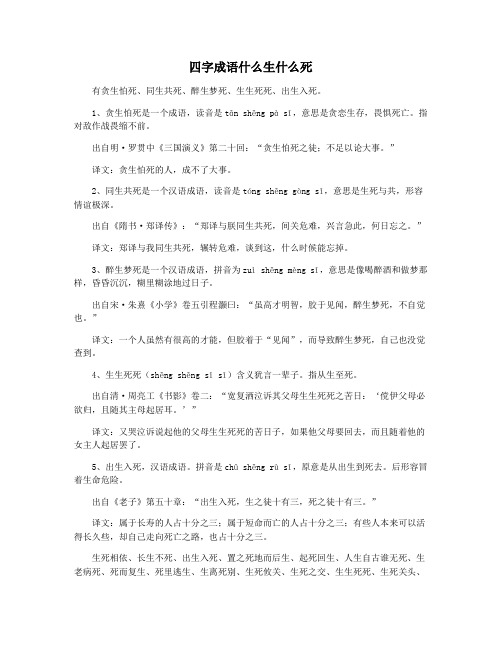 四字成语什么生什么死