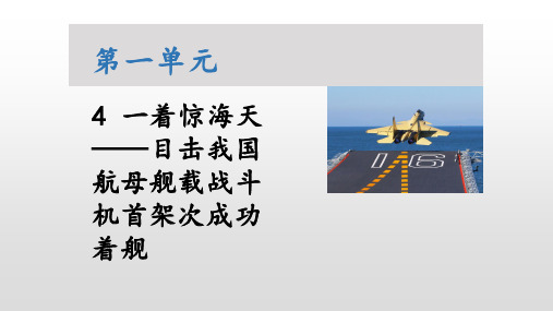 2021-2022学年部编版语文八年级上册《一着惊海天目击我国航母舰载战斗机首架次成功着舰》课件