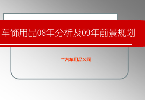 09年车饰市场分析