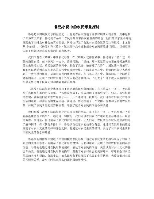 鲁迅小说中的农民形象探讨