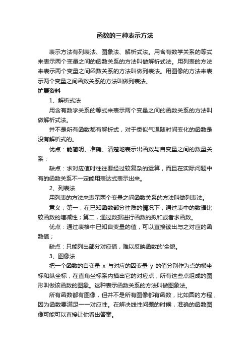 函数的三种表示方法