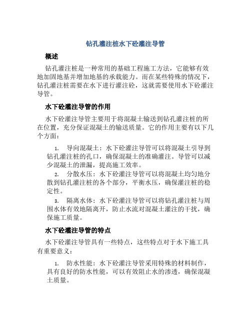 钻孔灌注桩水下砼灌注导管