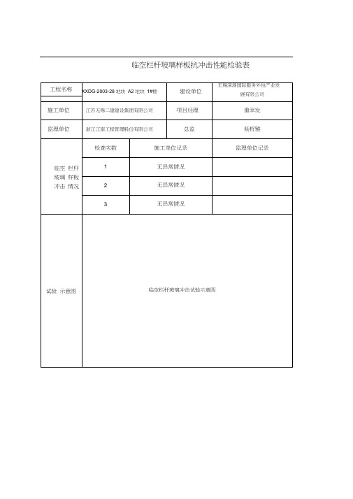 栏杆冲击试验记录