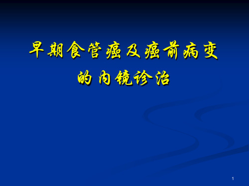 早期食管癌及癌前病变的内镜诊治ppt课件