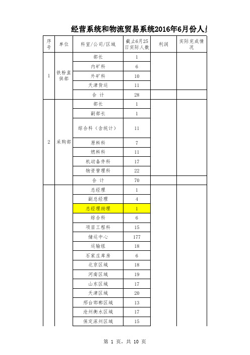 经营、物流贸易系统6.25现有人员明细表