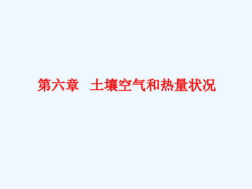 土壤学土壤空气和热量状况