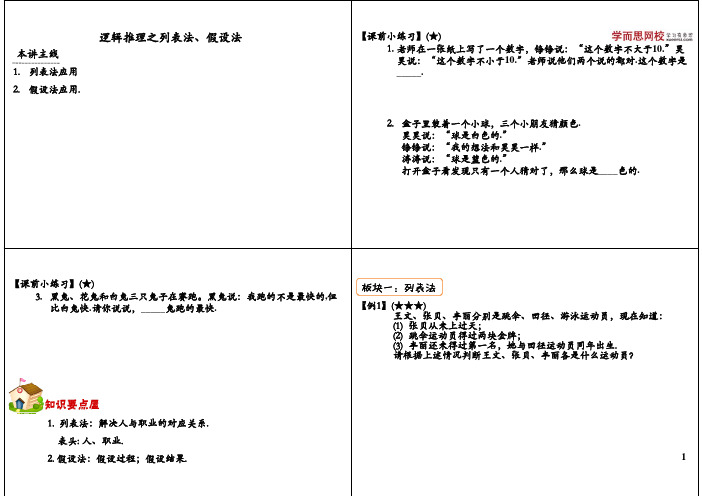 7 逻辑推理之列表法、假设法