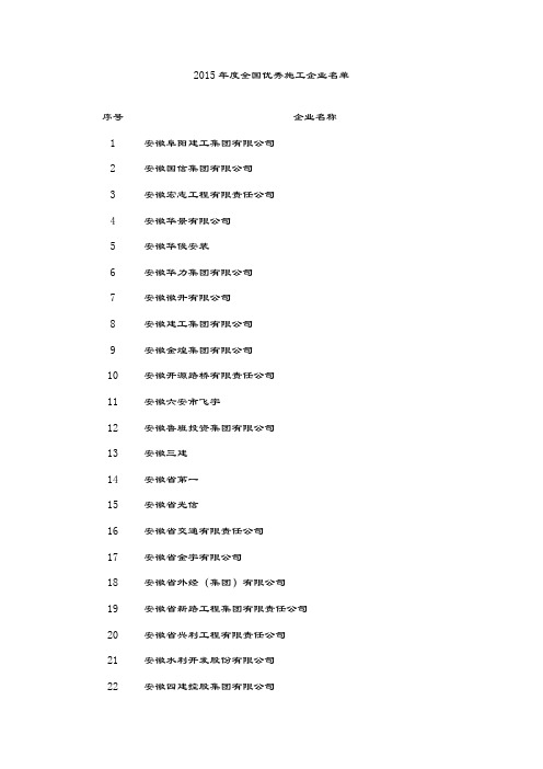 2019-2020-2020年度全国优秀施工企业名单.docx