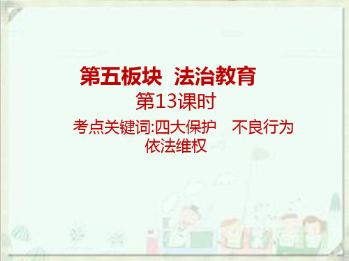 2020广东中考道德与法治第13课时 考点关键词四大保护 不良行为 依法维权