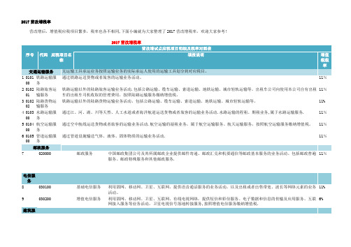 营改增税率表