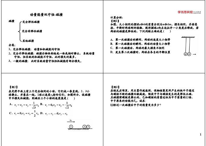 动量能量双守恒问题—碰撞