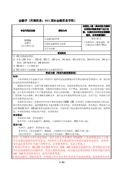 上海外国语大学2019年硕士研究生招生专业目录